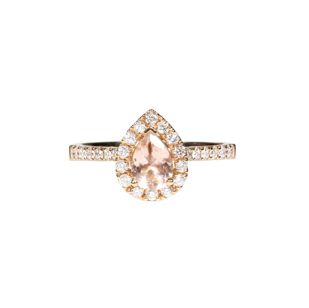 Dewy Pear Morganite Ring