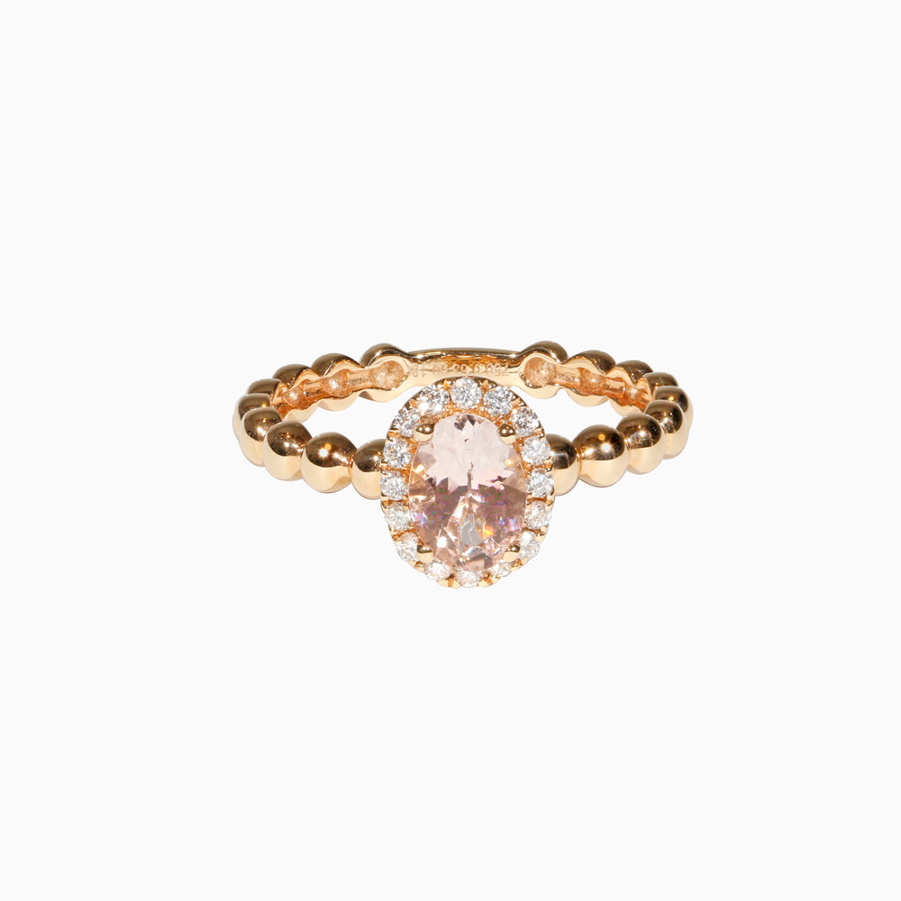 Beaded Morganite Ring