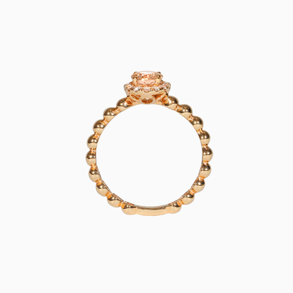 Beaded Morganite Ring