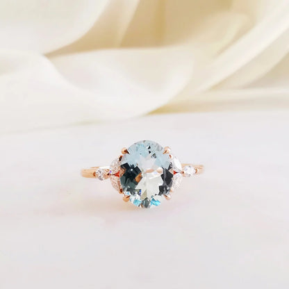 18K Enchanted Blue Aquamarine Ring