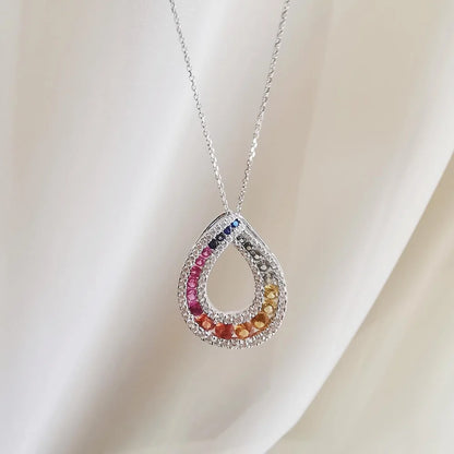 The Rainbow Drop Sapphire Pendant