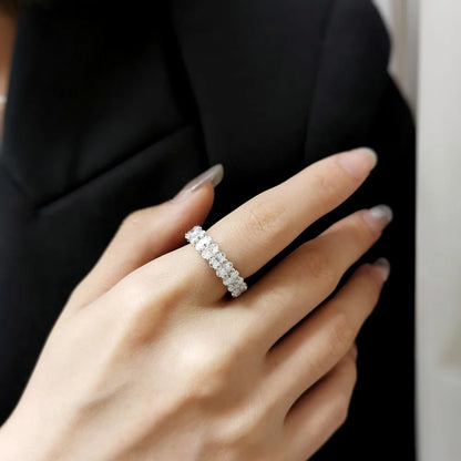 18K Oval Moissanite Eternity Ring