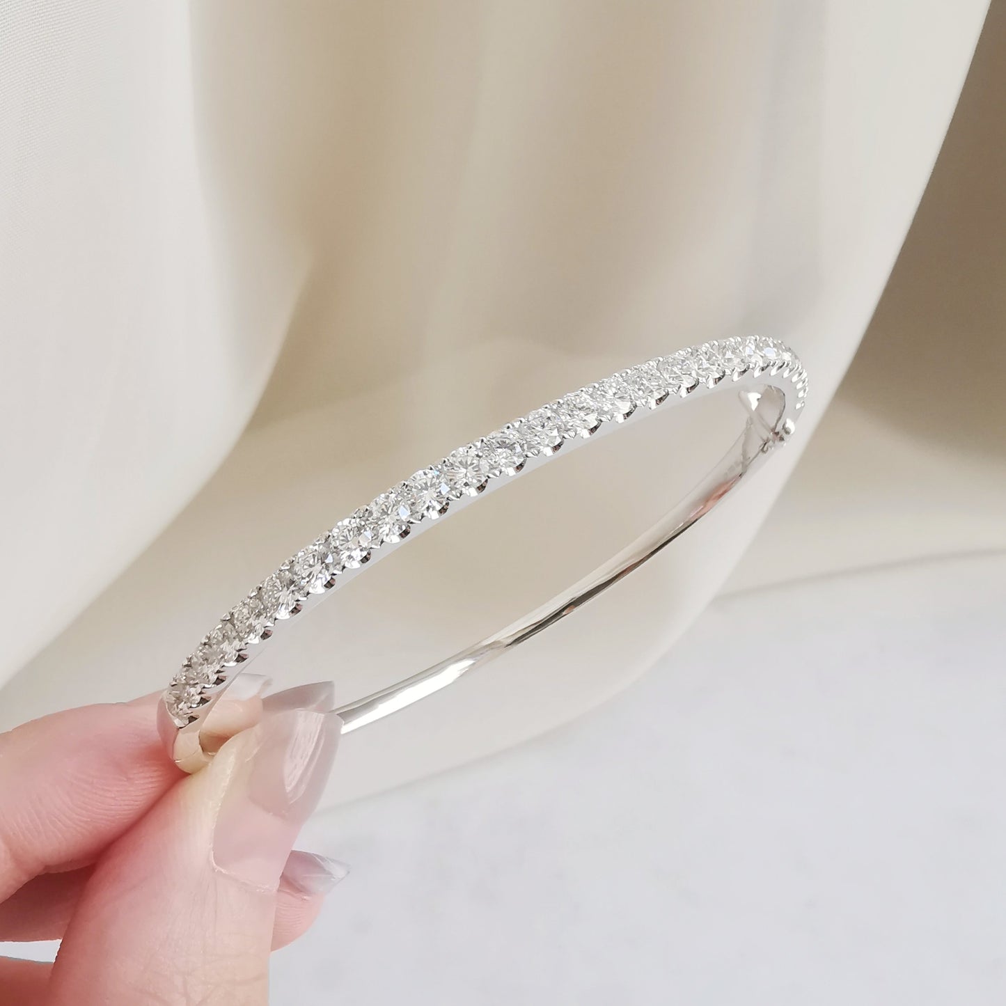 18K Sparkling Waters Diamond Bangle - (Custom Made ONLY - 4 to 6 Weeks)