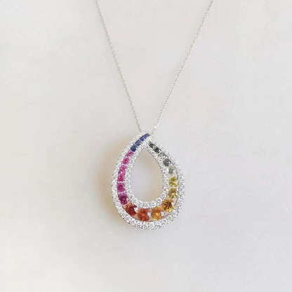 The Rainbow Drop Sapphire Pendant