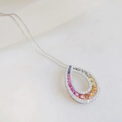 The Rainbow Drop Sapphire Pendant
