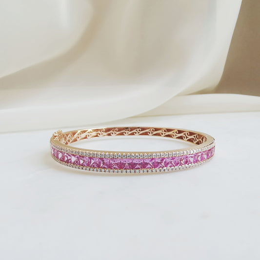 18K Regalia Pink Sapphire and Diamond Bangle - Avaliable upon enquiry