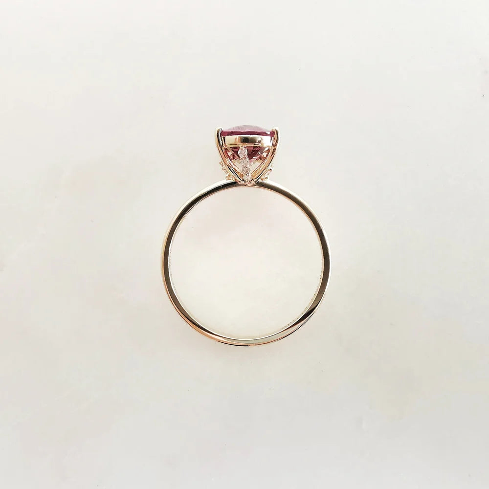 18K Purple Spinel Diamond Waterfall Ring