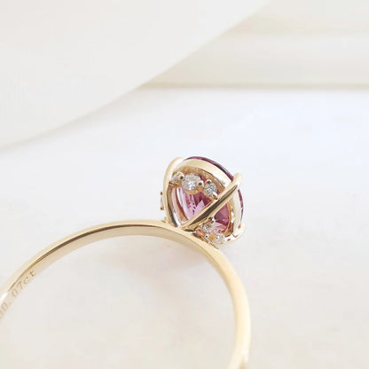 18K Purple Spinel Diamond Waterfall Ring
