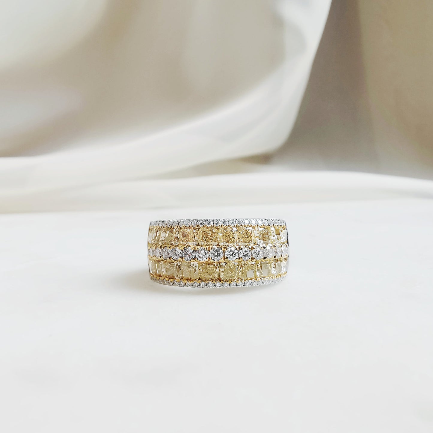 18K Golden Palace Yellow Diamond Ring