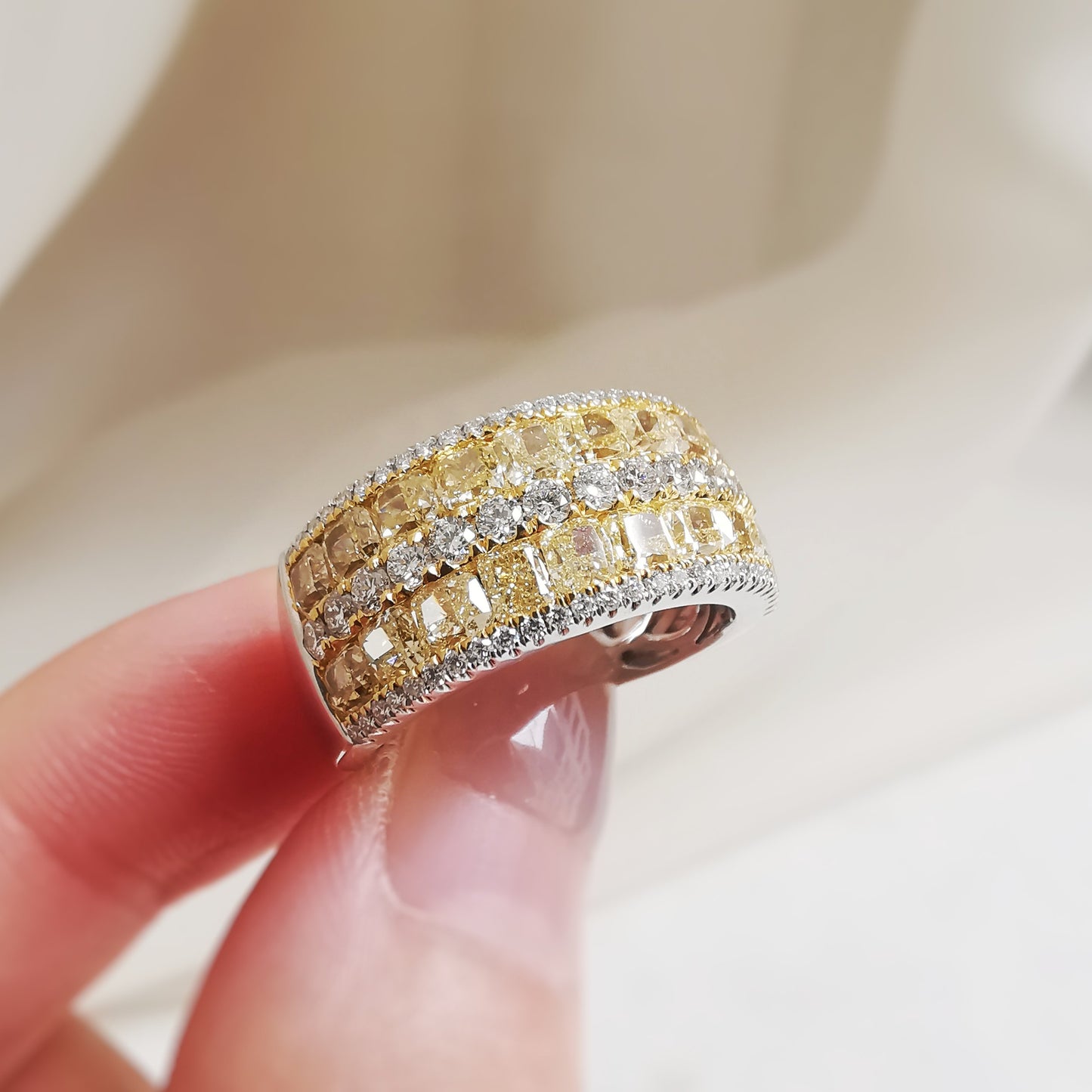 18K Golden Palace Yellow Diamond Ring