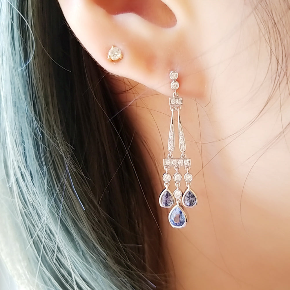 Opulent Sapphire Chandelier Drop Earrings