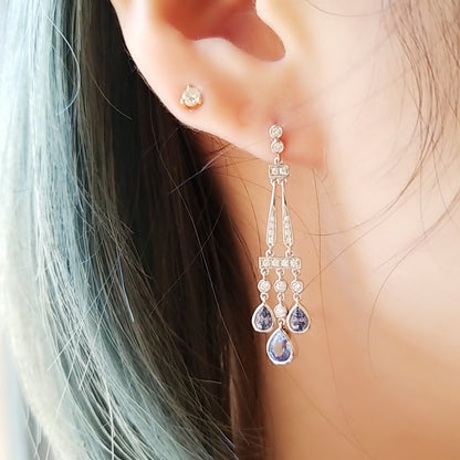 Opulent Sapphire Chandelier Drop Earrings