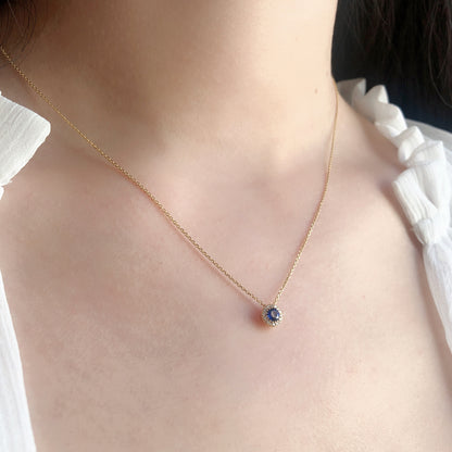 Floating Round Sapphire Necklace
