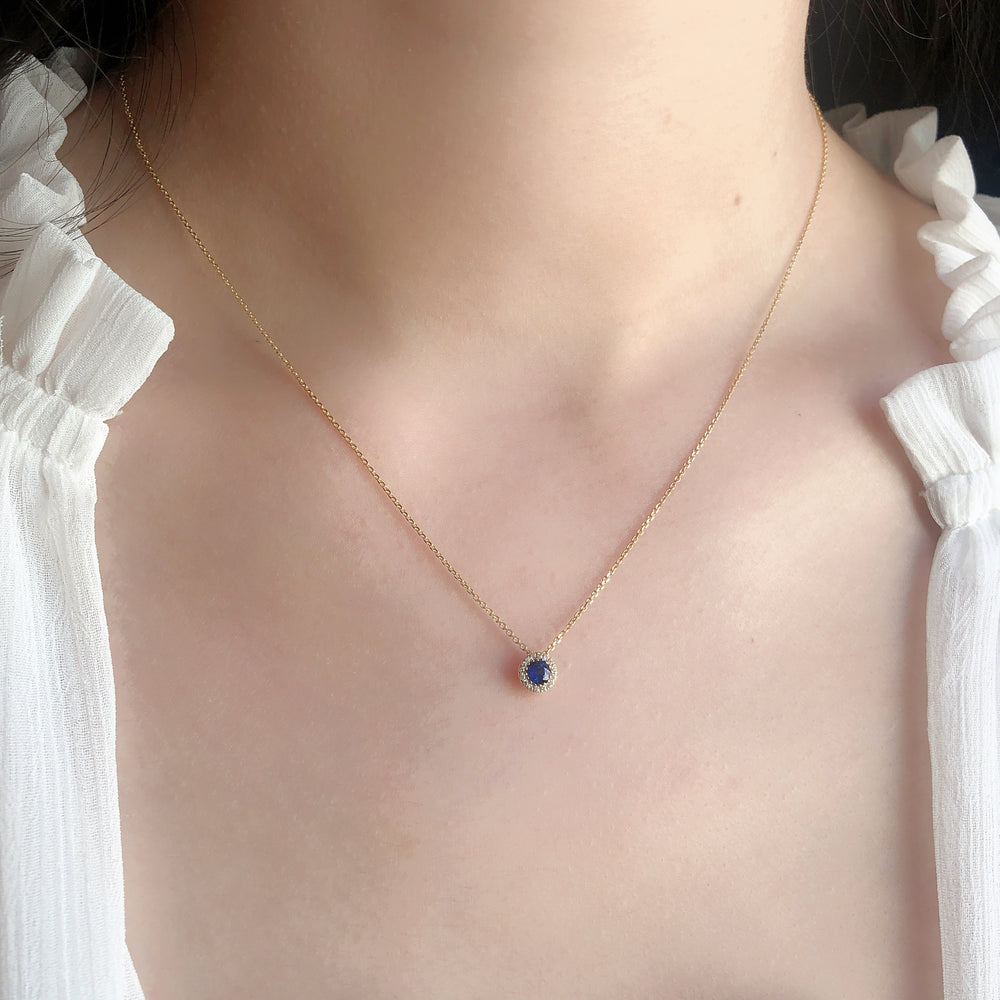 Floating Round Sapphire Necklace