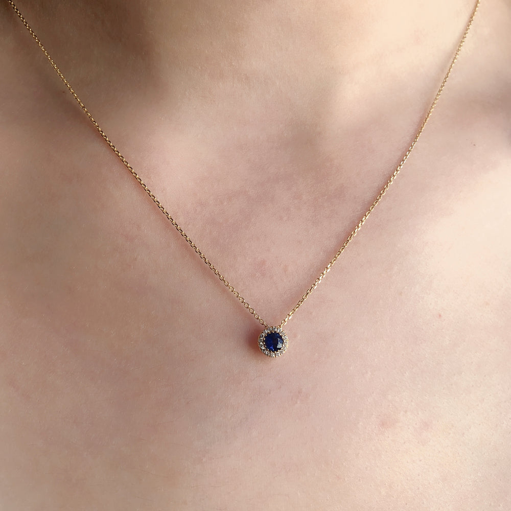 Floating Round Sapphire Necklace