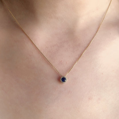 Floating Round Sapphire Necklace