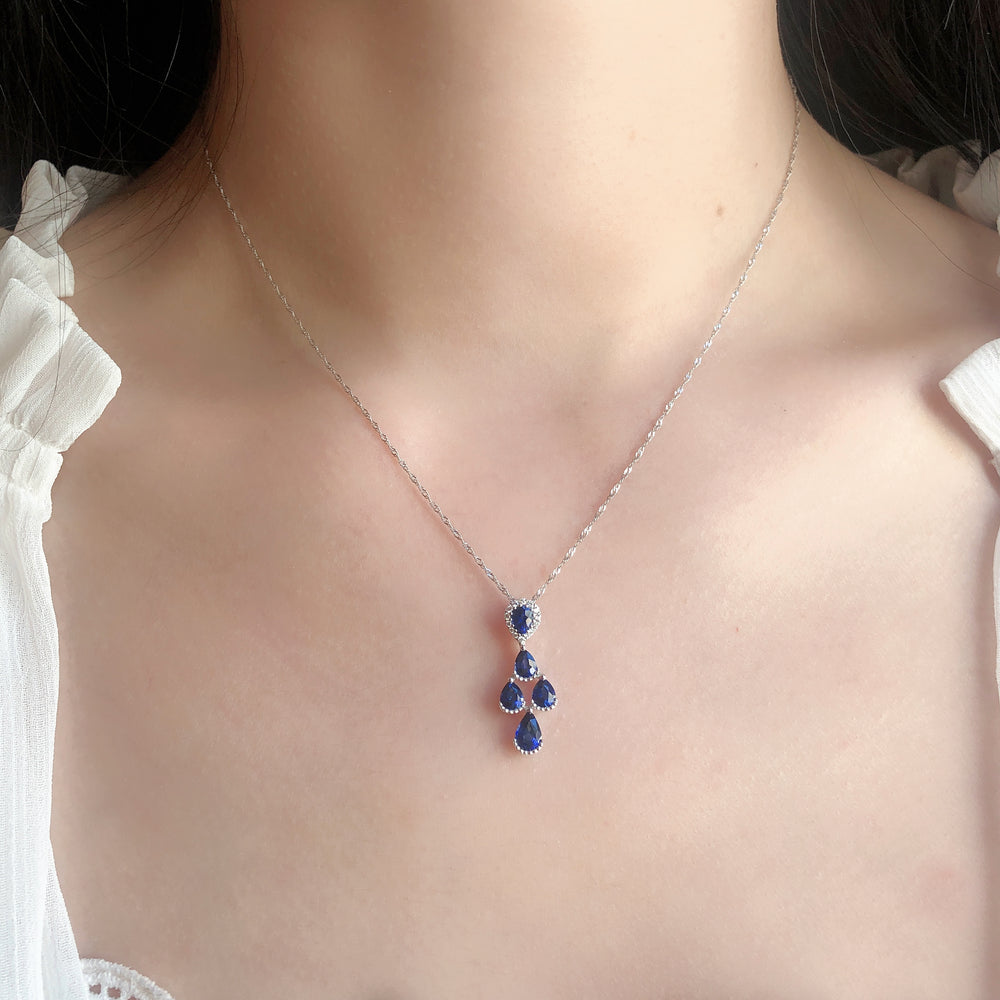 Royal Waterfall Sapphire Pendant