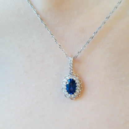 Antique Lace Sapphire Pendant