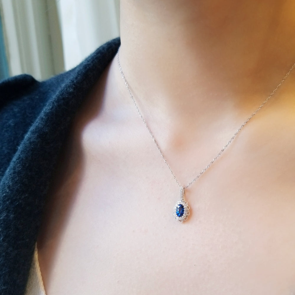 Antique Lace Sapphire Pendant