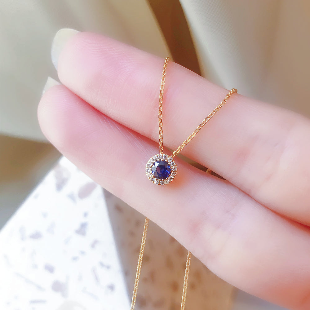 Floating Round Sapphire Necklace