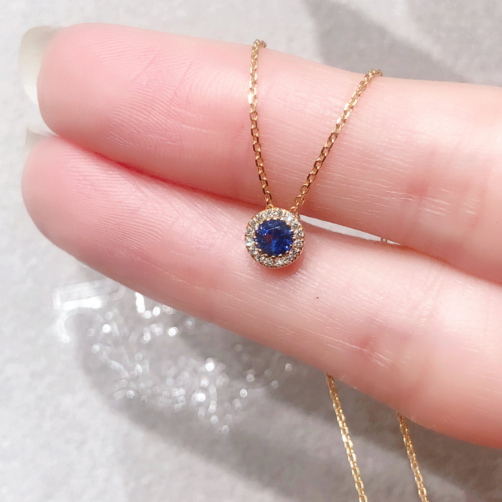 Floating Round Sapphire Necklace