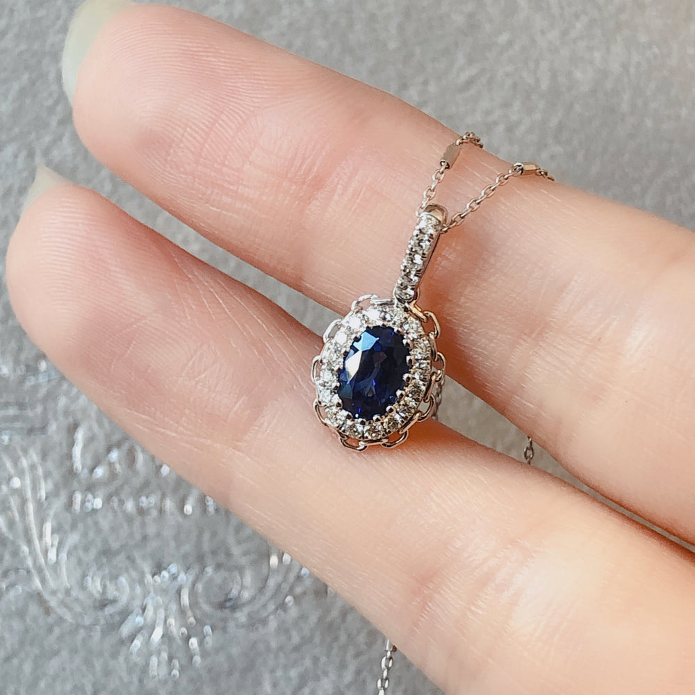 Antique Lace Sapphire Pendant