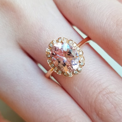 Scallop-Edged Morganite Ring