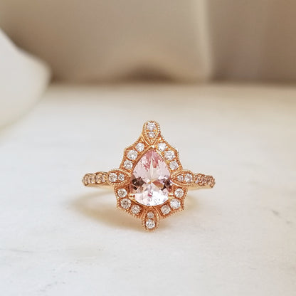 1930s Glamour Morganite Ring