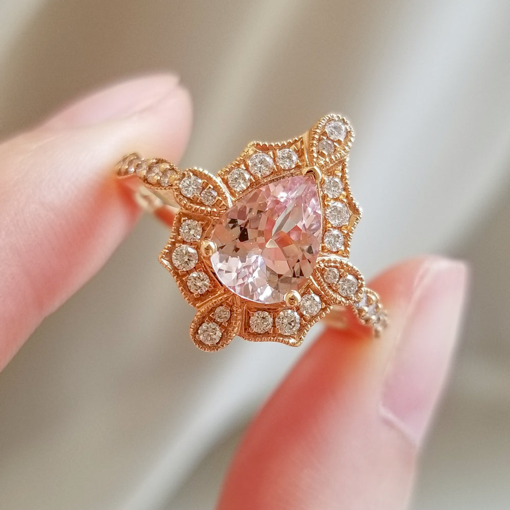1930s Glamour Morganite Ring