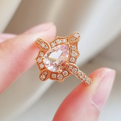 1930s Glamour Morganite Ring