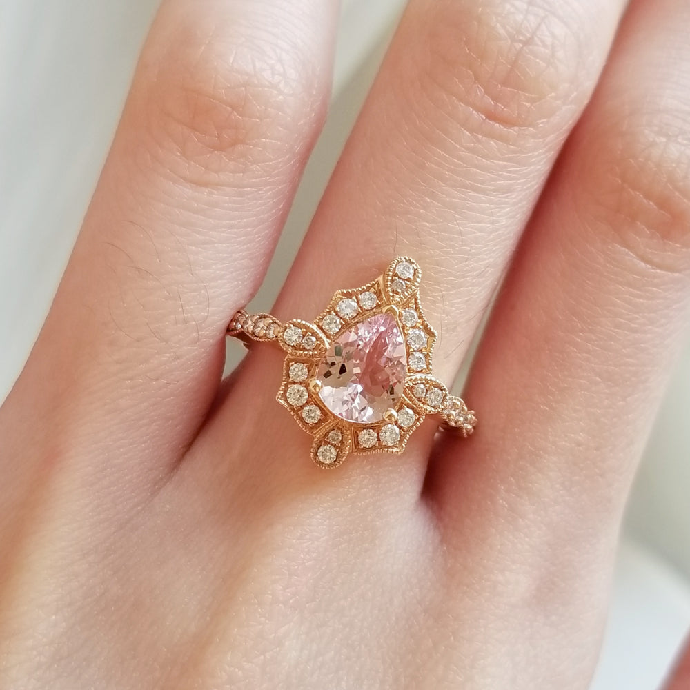 1930s Glamour Morganite Ring