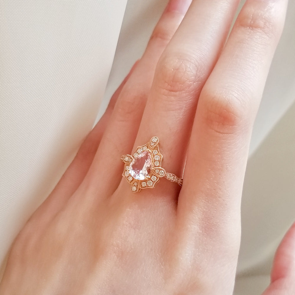 1930s Glamour Morganite Ring