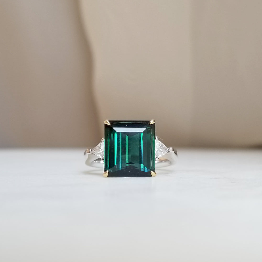 Emerald cut Tourmaline Ring