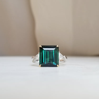 Emerald cut Tourmaline Ring