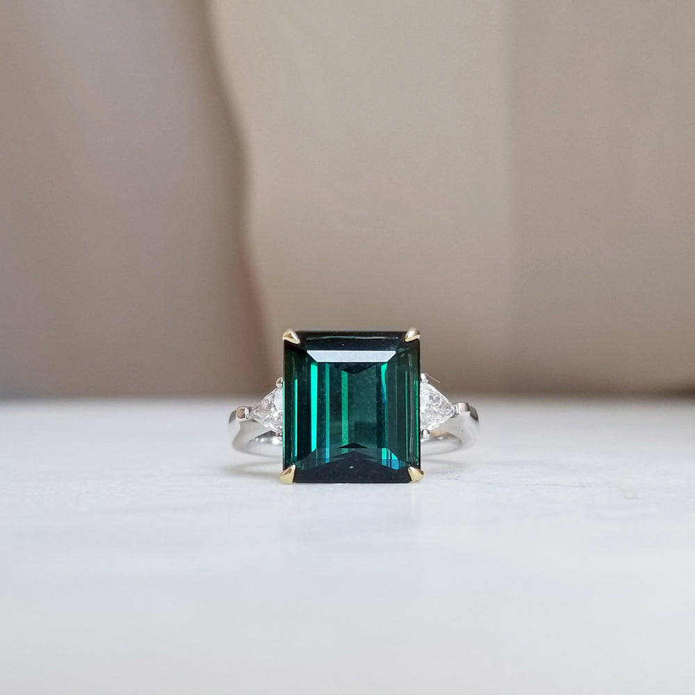 Emerald cut Tourmaline Ring