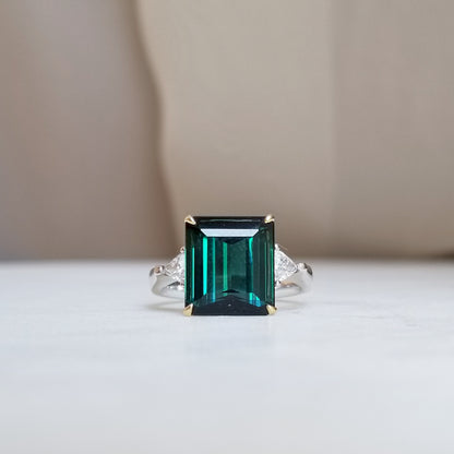 Emerald cut Tourmaline Ring