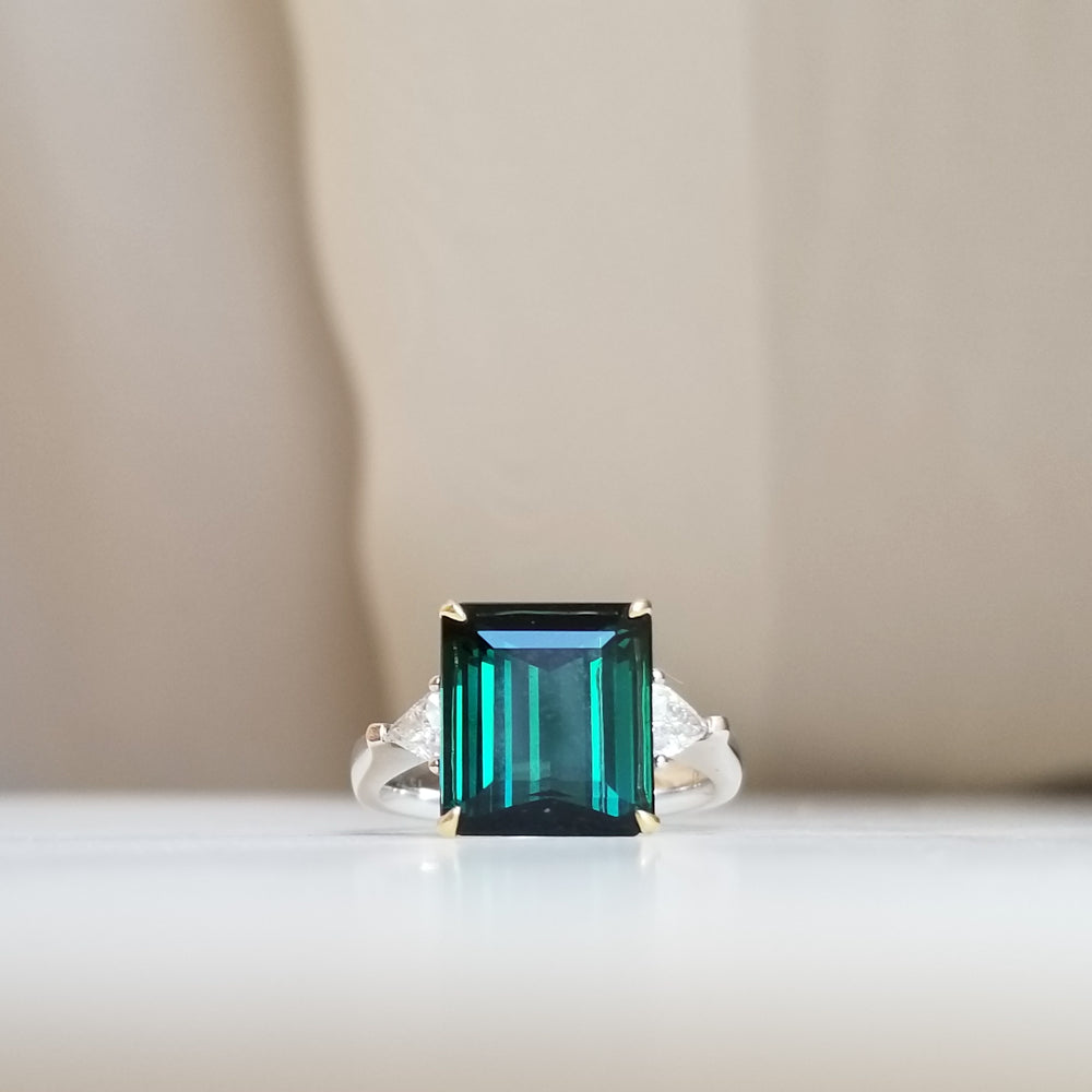 Emerald cut Tourmaline Ring