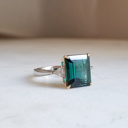 Emerald cut Tourmaline Ring