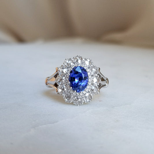 Winter Rose Sapphire Ring