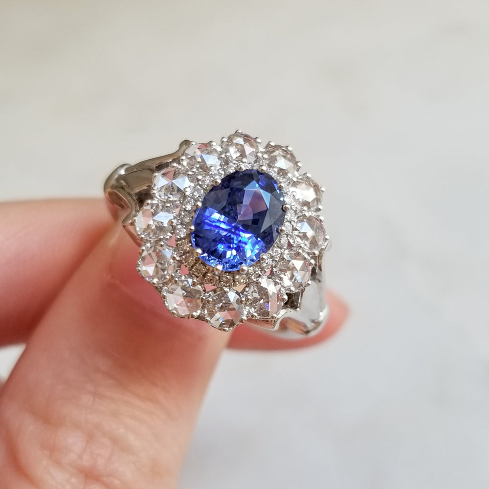 Winter Rose Sapphire Ring