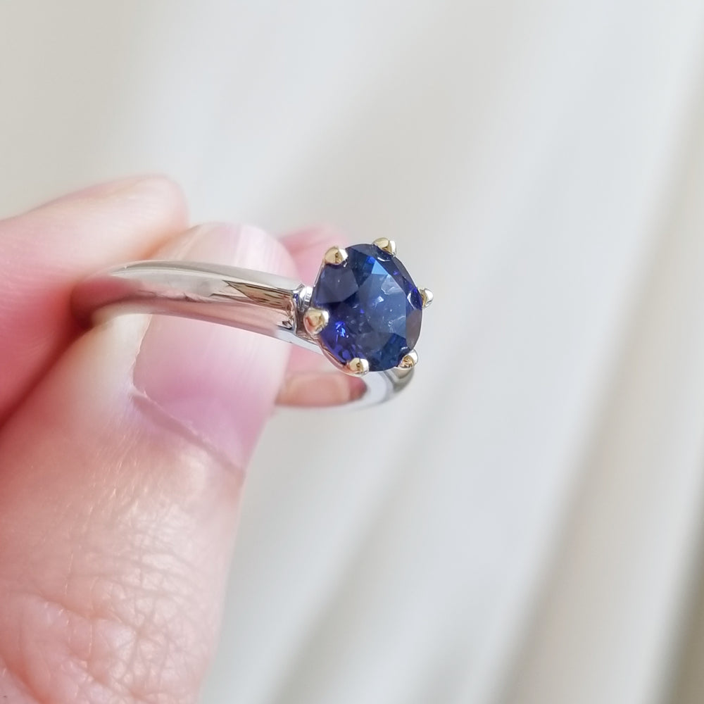 Six Prong Sapphire Ring