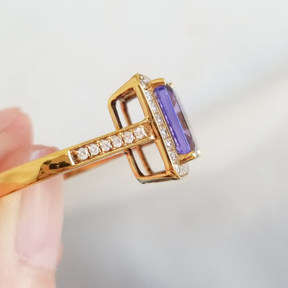 Emerald cut Tanzanite Ring