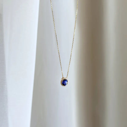 18K Floating Blue Sapphire and Diamond Pendant