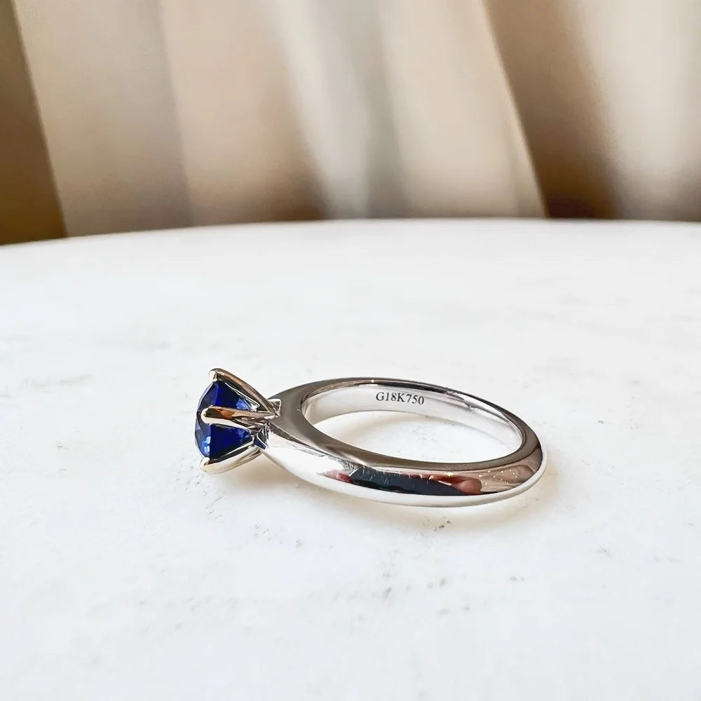 Six Prong Sapphire Ring