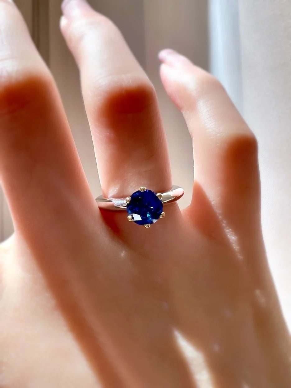 Six Prong Sapphire Ring