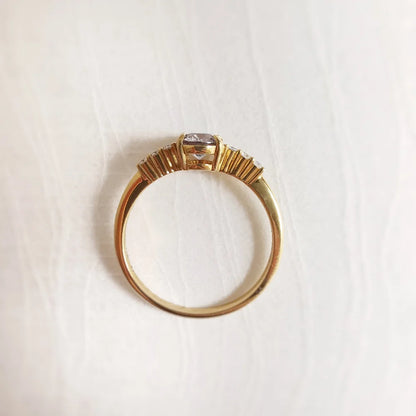 18K Metallic Orb Grey Spinel and Diamond Ring