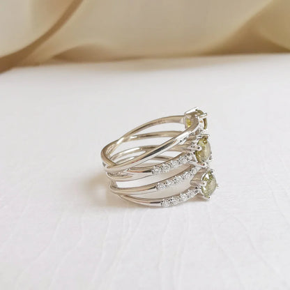 The Warped and Wrapped Demantoid Garnet Ring