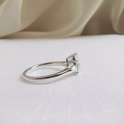 18K "The Trilogy" Pear Moissanite Ring