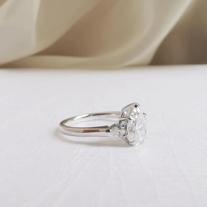 18K "The Trilogy" Pear Moissanite Ring