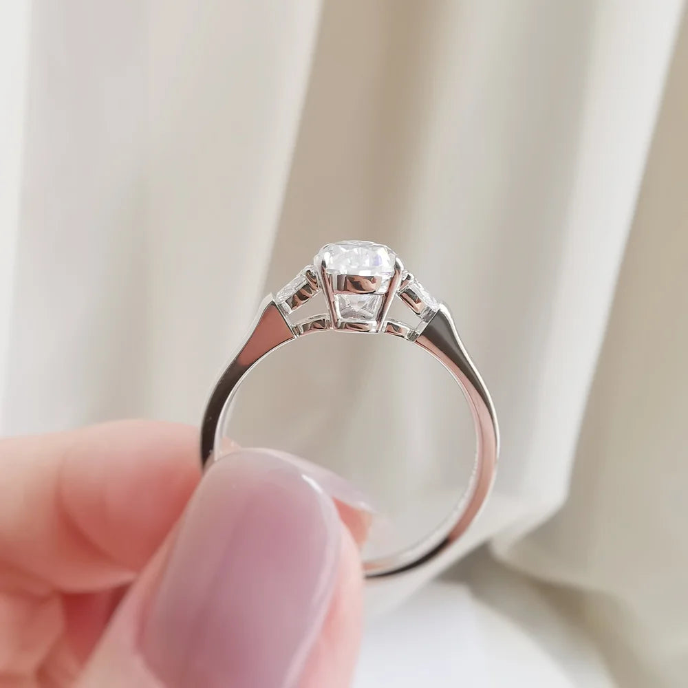 18K "The Trilogy" Pear Moissanite Ring